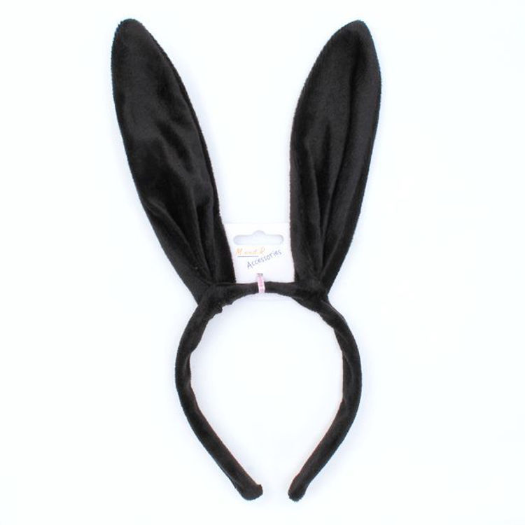 Picture of 7952 / 9525 BLACK FABRIC RABBIT EARS ALICEBAND